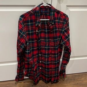 Ralph Lauren longe Sleeve Shirt XL Slim Fit Green/Red